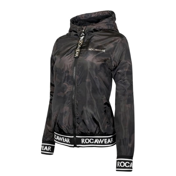 NWT Rocawear Logo Hooded Jacket Camo Black/Green Size Medium - Picture 1 of 6
